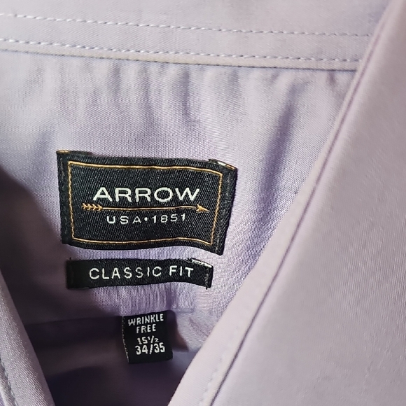 Arrow Men's Lavender Dress Shirt Size Medium 15½ 34/35 - Picture 2 of 6